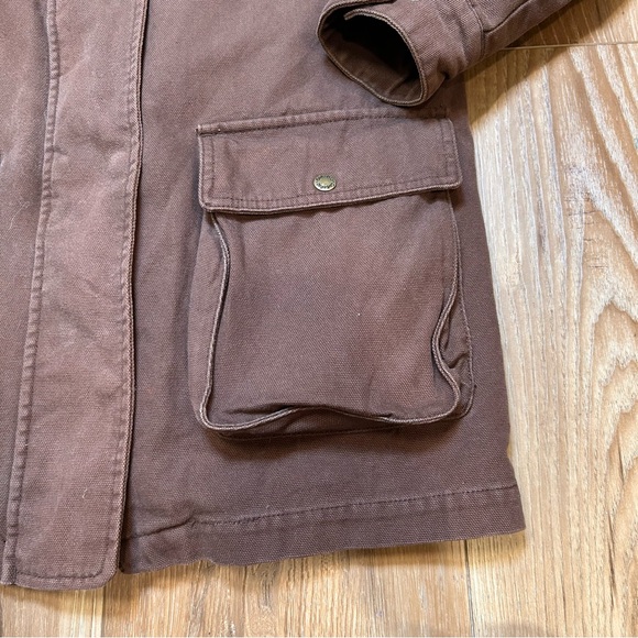 Cabelas women’s fleece Sherpa lined duck canvas chore coat size large barn work - Picture 5 of 10